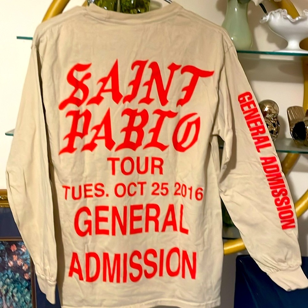 Saint Pablo Wolves October 25, 2016 ( Kanye WestTour) Beige Long Sleeve Shirt